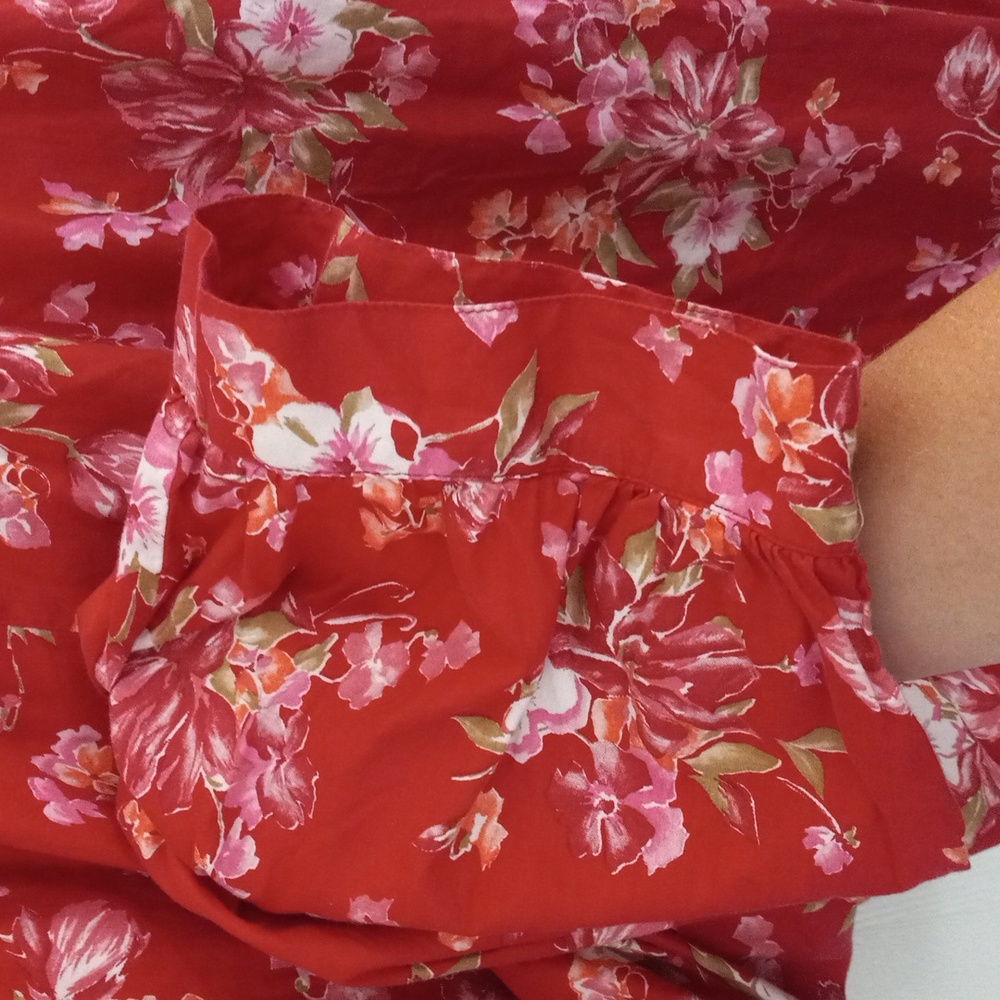 Laura Ashley Red Floral Jumpsuit Large Vintage 90s - Picture 8 of 8